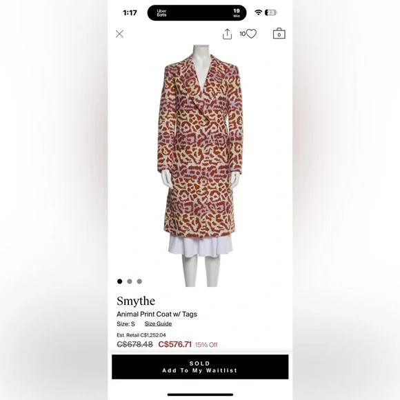 Smythe Red and Cream Patterned Blazer - Picture 8 of 8